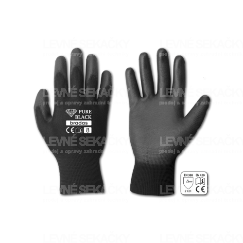 Pracovní rukavice PURE BLACK, velikost 8 - RWPBC8